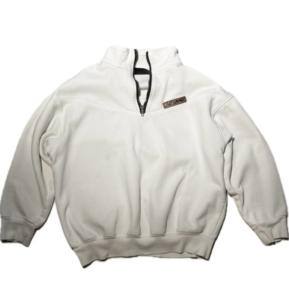 Women White Medium High Neck Quater Zip Sweater Vintag Rare 90’s Canadian Brand - Picture 3 of 4